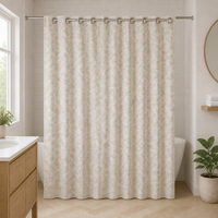 Rideau de douche 5% lin, 95% polyester avec 12 œillets, 165 GSM, 72*72 pouces, motifs imprimés personnalisés