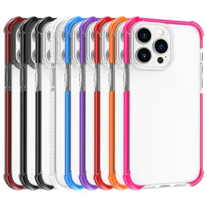 Oranje Kleur Bumper Clear Back Cover Voor Iphone 14 13 11 12 Pro Max Xr 7Plus 8Plus, voor Iphone X Gevallen Siliconen