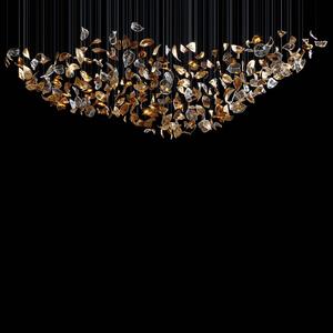 Customizable Modern Design Shopping Mall Ceiling Installation Feather Leaf Handmade Glass Chandelier Large in the Living Room - Product Image 4