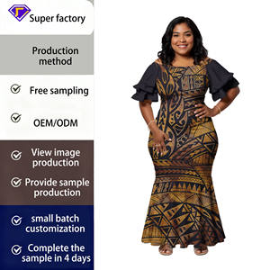 हॉट बिक्री महिला कपड़े पॉलिनेशियन ली आदिवासी डिजाइन कस्टम महिला पार्टी मर्मेड पोशाक प्लस आकार मैक्सी कपड़े - Product Image 2