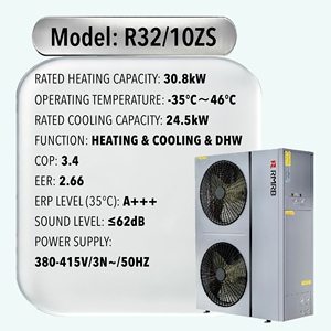 Pompe à chaleur 10ZS/R32/30.8kW Onebody 3-en-1 Chauffage, refroidissement et eau chaude résidentiels A+++ EVI 380V CE CB ERP EU Américain - Product Image 5