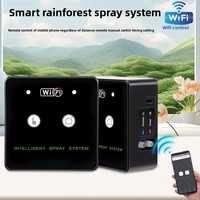 Sistema de Riego Inteligente con Control Remoto WiFi, Kit de Riego por Aspersión, Cabezal de Aspersión Universal Tipo Lluvia para Tanques de Jardín