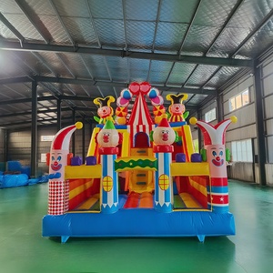 Parc d'attractions Heavy Duty 0.55mm PVC Château gonflable de rebond Parcours d'obstacles de qualité commerciale Ventilateur à double glissière inclus - Product Image 2