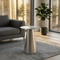 Chaise pliante simple en acrylique et table ronde en acier inoxydable de 50 m³ pour café-bar, design moderne