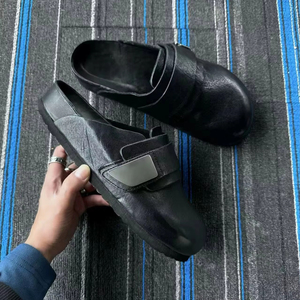 <span class=keywords><strong>Mules</strong></span> et sabots pour hommes, personnalisables, noirs, à semelle épaisse, décontractés, pour l'extérieur et l'intérieur, pour pieds larges - Product Image 1