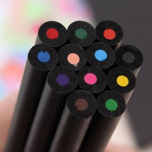 Crayons de couleur écologiques en bois noir, 12 couleurs, pour adultes, coloriage, gribouillage, dessin, peinture, esquisse pour enfants - Product Image 4