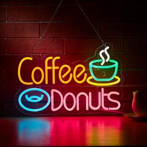 Letreros de Neón LED para Cafeterías, Letreros Decorativos Colgantes para Interiores, Luz Ambiental, Letrero para Tienda, Decoración de Pared, Luz Indicadora de Entrada, Personalizado - Product Image 1