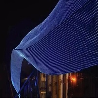 Écran LED flexible en maille P50 pour extérieur, IP65 étanche, transparent, façade média de bâtiment, affichage en grille de pixels