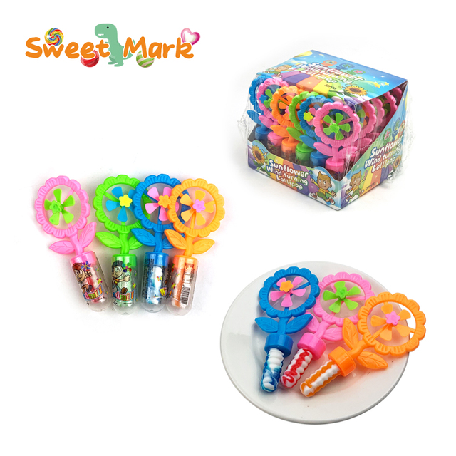 Hot Selling Sun Flower Wind Turning Fruity Flavored Hard Candy in Box Packaging with Sugar Ingredients