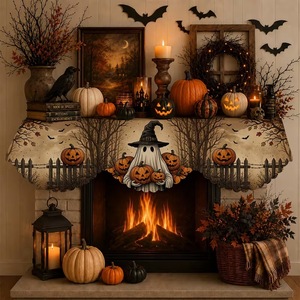 Drapeau de cheminée d'Halloween personnalisé – Décoration festive pour salon et table à manger - Product Image 2