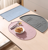 Nouveau Set de Table Montessori Ovale Demi-cercle Rectangulaire 2026 pour Tout-petits, Tapis en Silicone pour Enfants pour Table à Manger