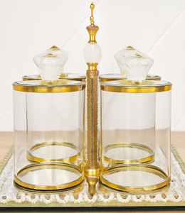 Barattoli in Vetro Trasparente per Alimenti, Ecologici, Capacità 250ml, <span class=keywords><strong>Set</strong></span> Personalizzabile con Vassoio per Caffè, Zucchero, Tè, Caramelle, Uso in Cucina e per Feste - Product Image 2