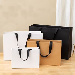Custom Shoes Clothing Gift <b>Bags</b> Packaging With Logo Small Shipping Gift <b>Bag</b> White <b>Black</b> Kraft Paper <b>Bags</b> With Your Own Logo - Product Image 1