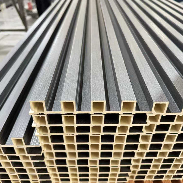 Grille Fluted WPC Wall Panel Indoor Outdoor Clading PVC Slat Board with ...