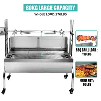 Barbecue Rotissoire Commercial Extérieur en Acier Inoxydable 16KG 21KG pour Porc et Agneau, avec Moteur Électrique