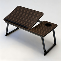 Bureau portable pour ordinateur portable en bois, réglable sur cinq vitesses, design moderne, pliable, petite table de lit pour la maison ou le bureau, en MDF