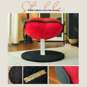 <strong>Cat</strong> Scratcher Red Heart Hemp Rope Wear-Resistant No Shedding Vertical Itch Relief Claw Grinding Toy Small <strong>Cat</strong> <strong>Climbing</strong> <strong>Frame</strong> - Product Image 4