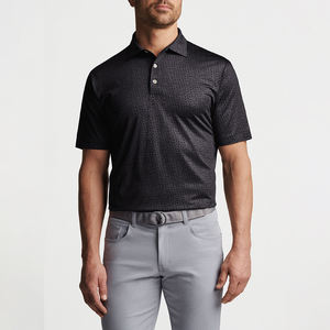 Diseño de logotipo personalizado Ropa de rendimiento de ajuste suelto de secado rápido Hombres 100% polos de poliéster reciclado Ropa de golf para hombres - Product Image 6