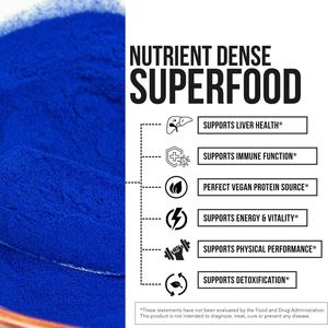Organik mavi Spirulina tozu Phycocyanin yüksek Protein bağışıklık sistemi desteği sağlık için gıda sınıfı vakum paketlenmiş şişe - Product Image 6