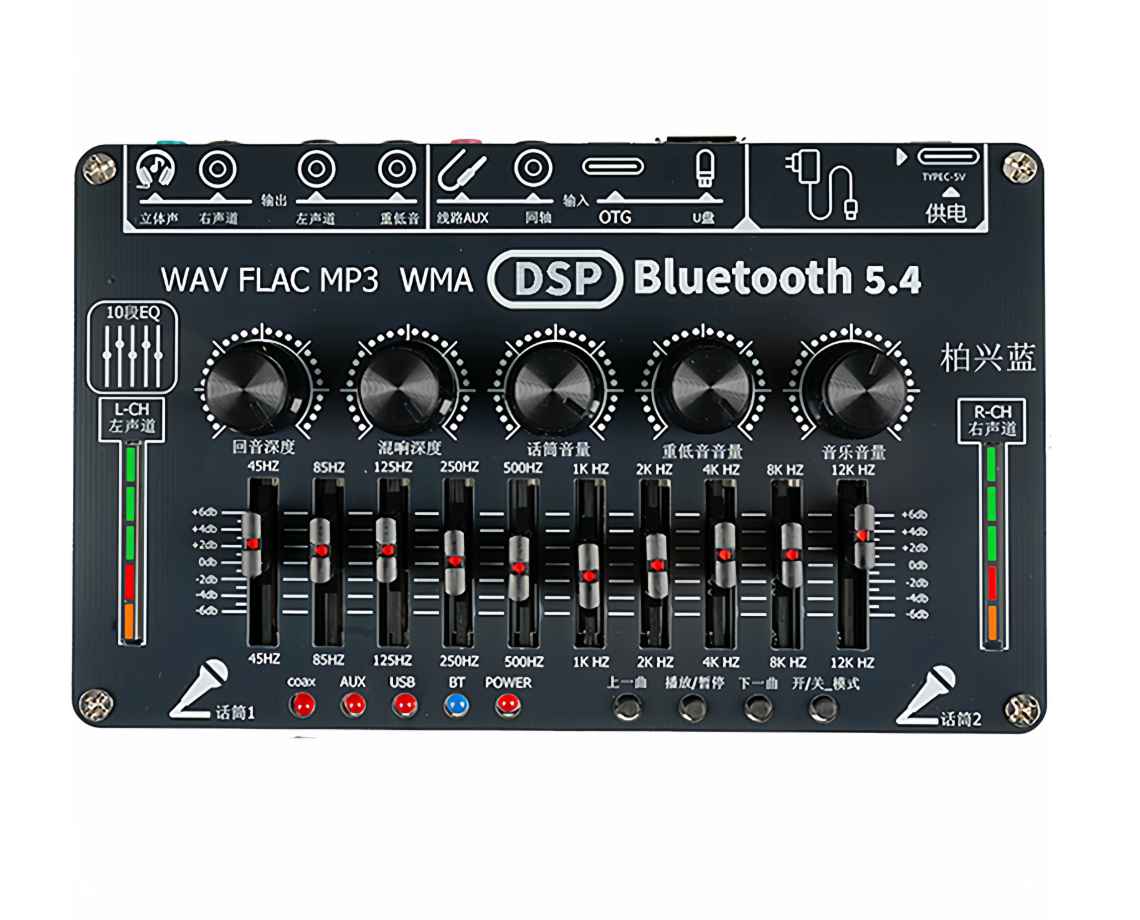 <strong>Equalizer</strong> Tuning Board, Microphone KTV Reverb, Audiophile-Grade 5.4 Lossless, <strong>USB</strong> Drive, Coaxial, OTG Decoding, Stereo