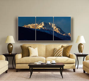 Pintura <span class=keywords><strong>de</strong></span> Paisaje Acuarela para el Hogar, <span class=keywords><strong>Montañas</strong></span> Doradas Brillantes, Arte Decorativo con el Sol para Salas <span class=keywords><strong>de</strong></span> Estar, Estudios y Dormitorios Modernos - Product Image 4