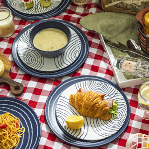 Juego de vajilla de melamina con logotipo aduanero French Navy Planet para 4 elegantes juegos de vajilla personalizados - Product Image 4