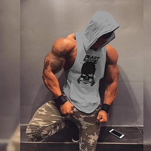 Débardeurs de sport pour hommes avec logo personnalisé imprimé en usine, hauts de sport en coton de haute qualité, débardeurs de musculation pour hommes grandes tailles - Product Image 1