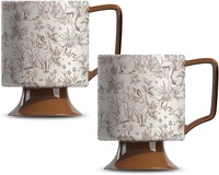 Mug en céramique vintage motif renard, 400 ml, style forêt rétro, pour thé et café, avec anse confortable, idéal pour la maison, le bureau ou comme cadeau