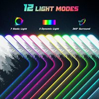 Tapis de souris de jeu Genshin Impact RGB, modes d'éclairage, grand tapis de bureau LED pour joueurs, anime, motifs de style abstinents