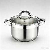 Ensemble de casseroles de style américain en acier inoxydable de qualité supérieure, robustes, avec passoire et couvercles en verre, pour cuisinières à induction et à gaz
