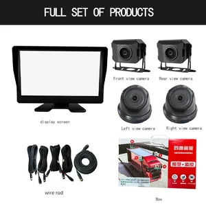 10.1Inch Key Monitor 720P AHD AI Truck Bus Car Security With 4 Channels Video BSD BSM Blind Spot Monitor 360 Surround View