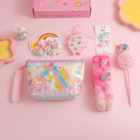 Vente directe d'usine : Ensemble d'accessoires pour cheveux pour enfants, trousse de papeterie, ensemble de cahiers en peluche licorne de dessin animé