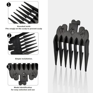 Outils de coiffure professionnels pour barbier, tondeuse électrique, peigne guide, poignée ABS, résistance chimique, design tendance - Product Image 3