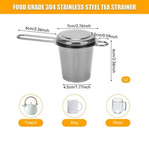 Wholesale Luxury 304 Stainless Steel <b>Tea</b> <b>Infuser</b> Set Double Handle Fine Mesh Ceramic Filter <b>for</b> Loose Leaf <b>Tea</b> Metal Utensils - Product Image 4