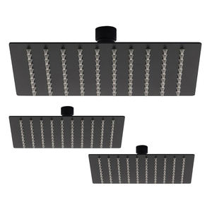 Cabezal de ducha cuadrado negro de acero inoxidable 250X250 Producto de diadema de baño - Product Image 2