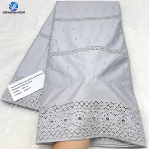 Sinya di alta qualità in cotone 100% tessuto di pizzo per gli uomini 5 iarde africano svizzero pizzo di lusso ricamo uomo pizzo - Product Image 4