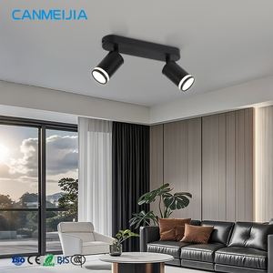 Spot <span class=keywords><strong>LED</strong></span> rotatif en aluminium noir et blanc, design moderne, <span class=keywords><strong>ampoule</strong></span> <span class=keywords><strong>GU10</strong></span> remplaçable, luminaire décoratif pour plafond - Product Image 1