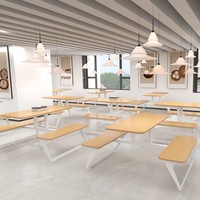 Ensemble table et chaises de salle à manger moderne et simple pour cantine et restaurant commerciaux, capacité 3-4 personnes