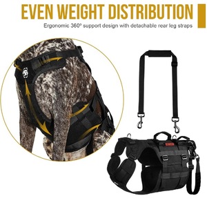 Tactical <b>Dog</b> <b>Harness</b> for Large <b>Dogs</b> No Pull Vest Senior Disabled Pet Lift Support Assistance with Handle & Long Shoulder Strap - Product Image 4