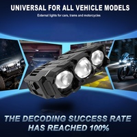 Xenplus GM01 60000LM Foco LED de 3 Colores con Control Remoto, Luz Auxiliar de Triple Lente, Impermeable IP68 para Coche y Motocicleta