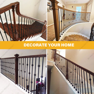 Barandilla de Escalera Exterior de Hierro Forjado de Diseño Moderno, Balaustre de Cuello Simple - Product Image 5