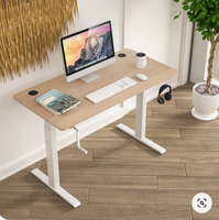 Bureau debout électrique moderne et convertible en bois, réglable en hauteur, avec commande ergonomique manuelle, table élévatrice double