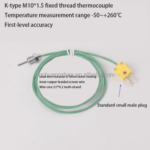 K-loại đơn giản probe cặp nhiệt điện cố định chủ đề thép không gỉ nhiệt độ cảm biến dây que dụng cụ điện sản phẩm - Product Image 2