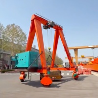 Grúa Móvil sin Rieles de Servicio Pesado Outech con Neumáticos de Goma RTG, Protección Anticolisión y Antivuelco, Motor, Engranaje y Control Remoto