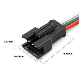 Электронный жгут 2,54 мм соединительный провод 2-контактный воздушный штекер мужской и женский клеммный разъем линии электропередачи - Product Image 3
