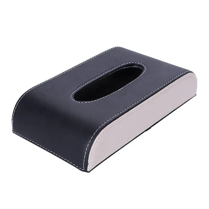 Wholesale Custom Logo Rectangular PU Leather Napkin Holder Tissue Box with Magnetic Buckle Paper Box Storage Car Tissue Box