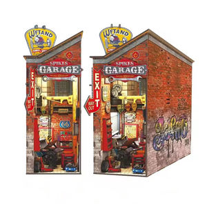 LED Lights Bookshelf Decoration 3D Puzzles Gift-DIY Wooden <span class=keywords><strong>Book</strong></span> <span class=keywords><strong>Nook</strong></span> Building Kit Magic Dollhouse Furniture Toy for Creativity - Product Image 1