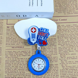 Cute Glitter <b>Nurse</b> <b>Watch</b> with Retractable Badge Reel Silicone Cover Quartz Fob for Medical Students Doctors - Product Image 5