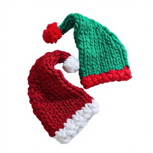 MADESHINE – Nouveauté de Noël : Bonnets de Père Noël en tricot éco-responsable, rouges et verts, pour adultes et enfants, parfaits pour les fêtes d'hiver - Product Image 3