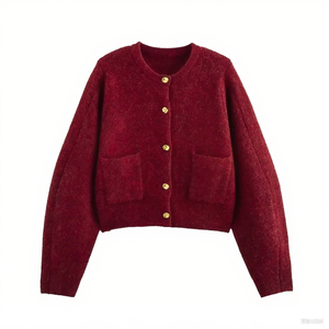 Hochwertige Casual-Strickwaren, Maßgefertigte Farbige Strickjacke für Damen, OEM Kundenspezifische Damen-Strickjacke - Product Image 1